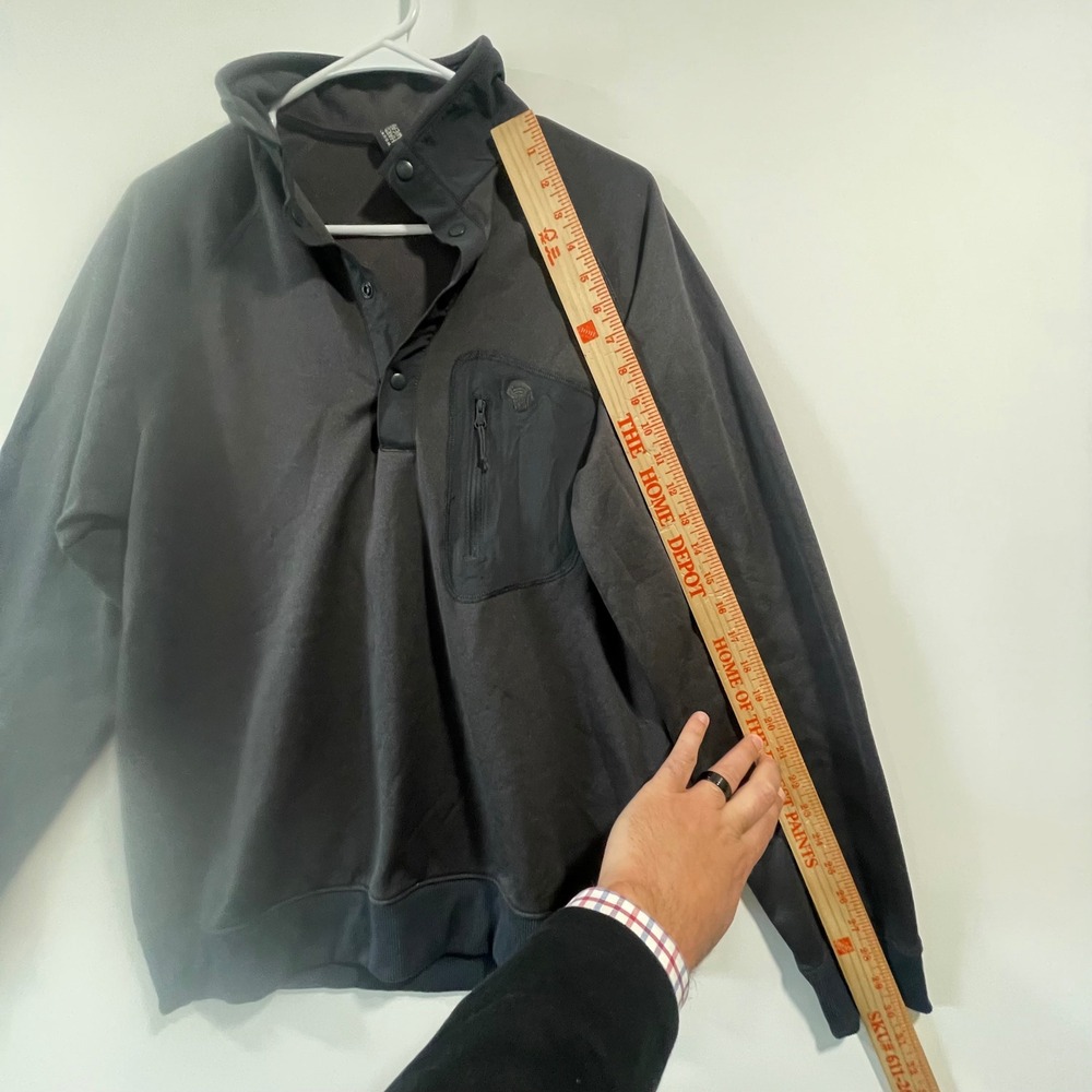 Mountain‎ Hardwear Mens Snap Neck Fleece Pullover Gray Jacket Size M - Picture 3 of 8